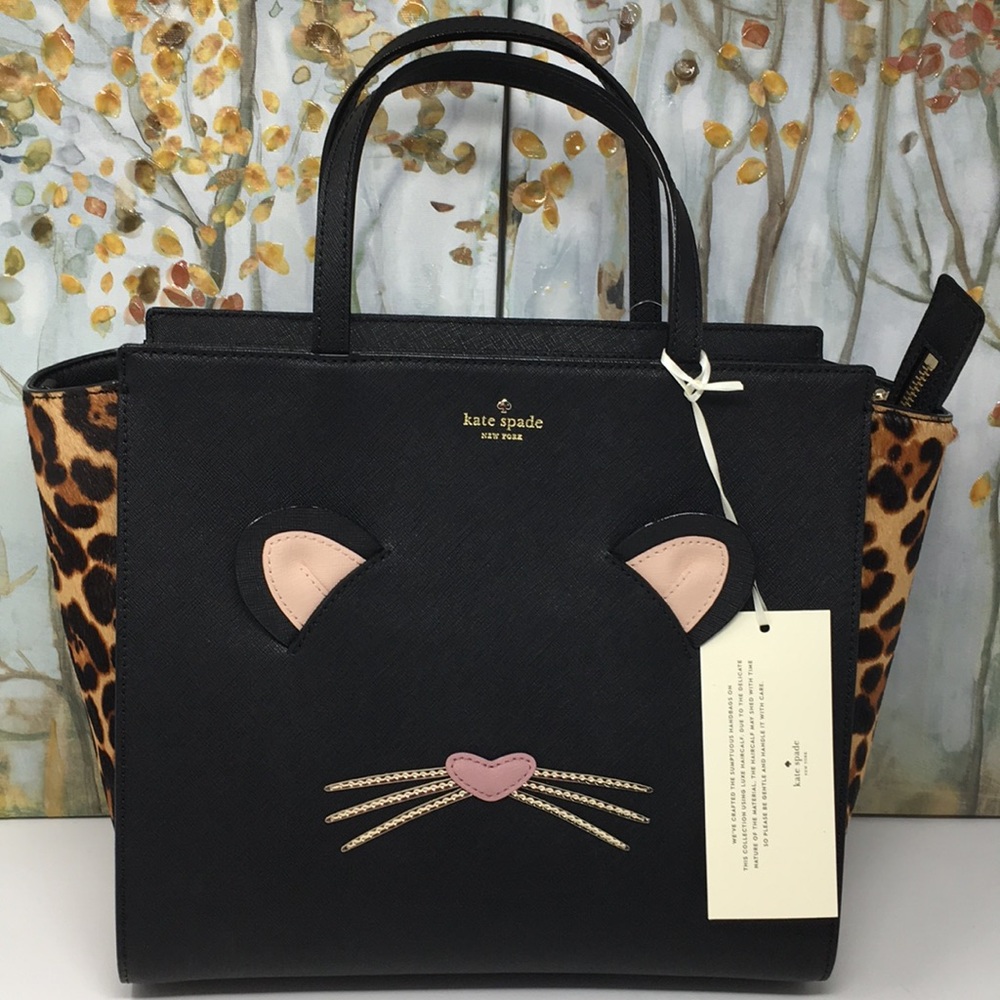 NWT Kate spade leopard Hayden run wild satchel - Picture 3 of 8